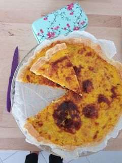 Une photo de Quiche potimarron, lardons, gruyère