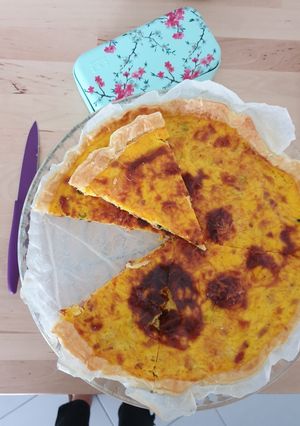 Une photo de Quiche potimarron, lardons, gruyère