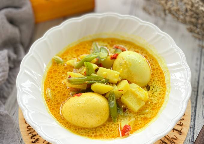 Resep Telur sayur kuah santan Anti Gagal