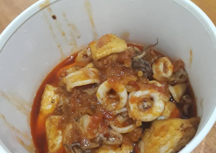 Bahan Cumi tahu saus balado | Cara Bikin Cumi tahu saus balado Yang Bikin Ngiler