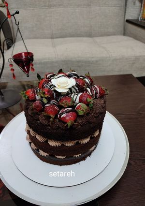 عکسی از دستور کیک خیس شکلاتی بدون فر