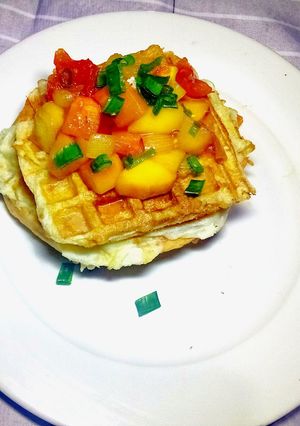 A picture of Bread-Omelette Waffles.
