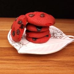 Red velvet chocolate cookies A picture of Red velvet chocolate cookies.