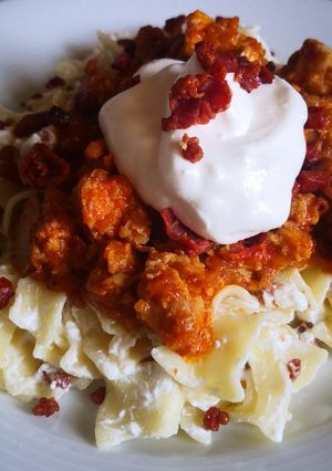 Harcsapaprikás túrós csuszával recept fotója