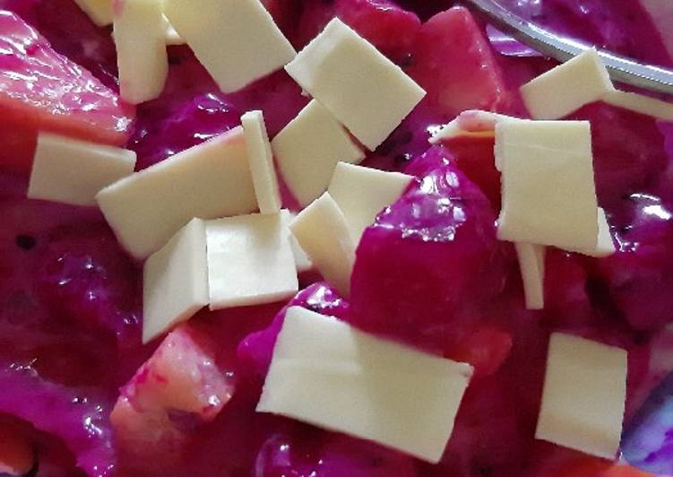 Bahan DRAGON FRUITS SALAD 🍍🧀🥛 | Cara Bikin DRAGON FRUITS SALAD 🍍🧀🥛 Yang Enak Dan Lezat