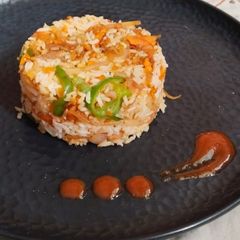 A picture of Vitamin A rich Carrot Rice.