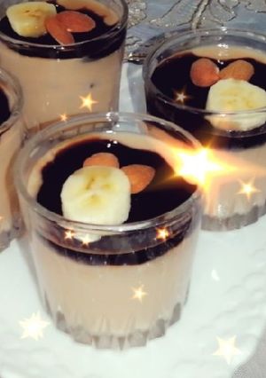 صورة لوصفة تحلية بدون كريم و لا نشا ولا جيلاتين👍☕