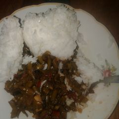 A picture of Freach beans and rice.