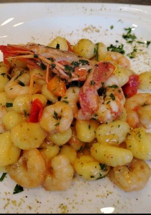 Foto di Gnocchi con Gamberi e Granella di Pistacchio di Bronte
