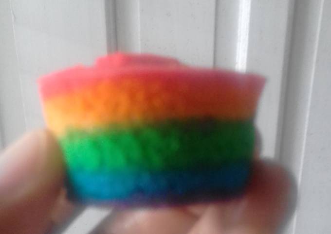 Bolu gulung rainbow kukus mini banget