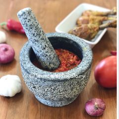 A picture of Sambal Trasi/Terasi (Indonesian Shrimp Paste Chili Sauce).