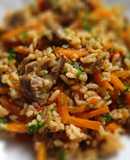 Бюджетный плов с куриными желудками в мультиварке