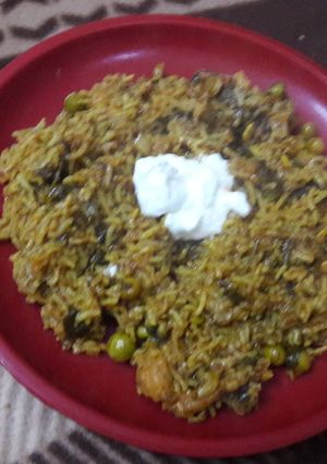 A picture of Mixed Veg Hara bhara pulao.
