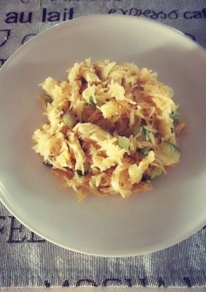 Pirított, zöldséges csirkemell, üvegtésztával recept fotója
