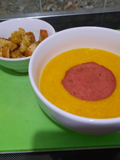 Foto resep Sup Krim Labu Daging Asap