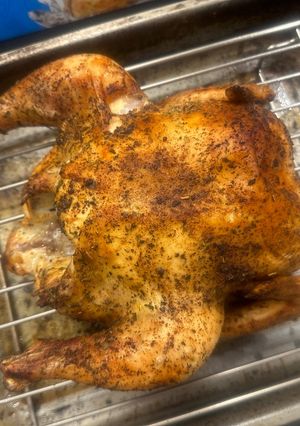 A picture of Quick Whole Roast chicken dinner - Its WOW and perfect for 2 or x2 for family dinner - ENJOY :P.