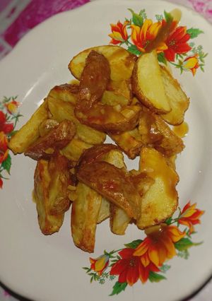 Foto resep Potato wedges with bumbu kearifan lokal 🥔❤️🤍