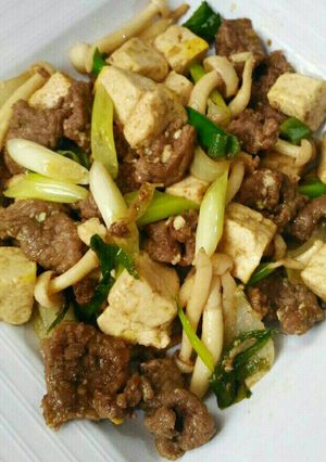 Foto resep Daging Jamur Shimeji (Sukiyaki)
