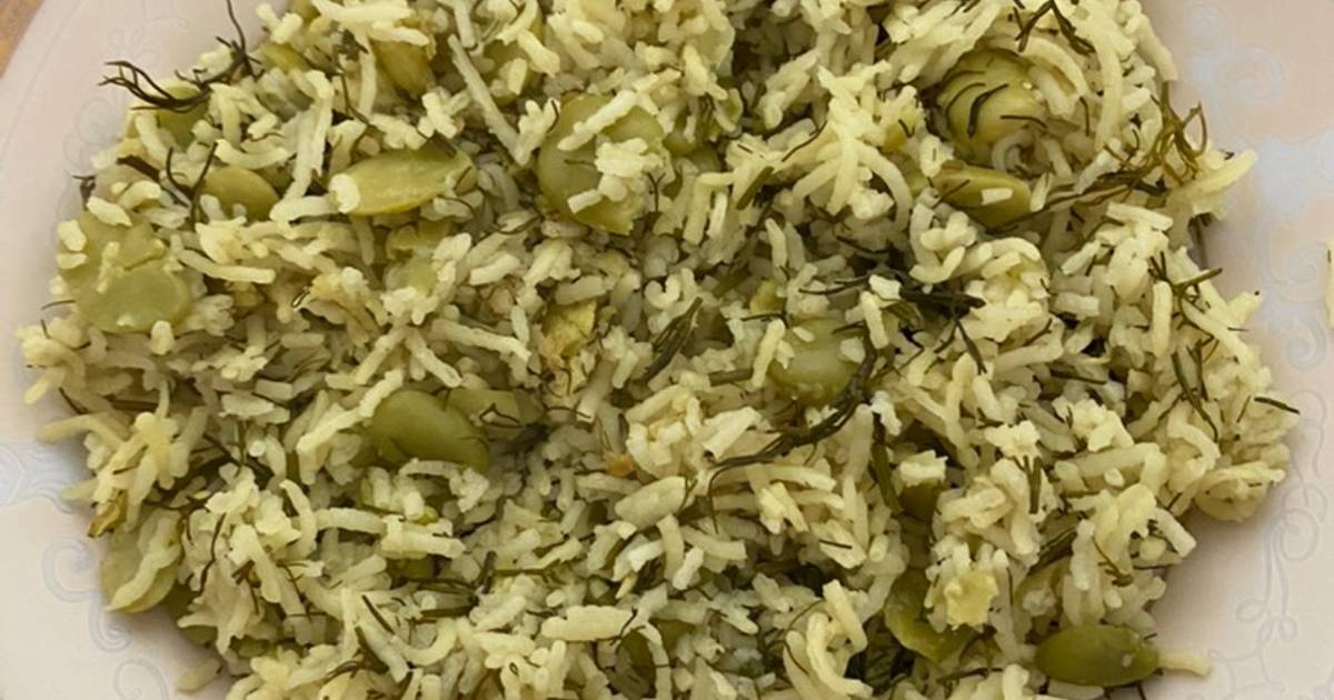 Rice with dill and broad beans called in Arabic (تمن باقلاء) Recipe by