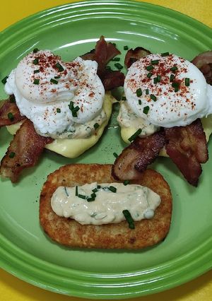 รูปของ Breakfast Burger with Poached Egg