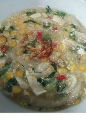Foto resep Sup jamur jagung tahu kuah kental