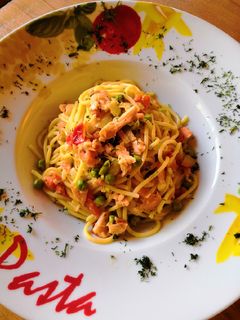 Φωτογραφία της συνταγής Σπαγγέτι 🍝 με καπνιστό Σολομό