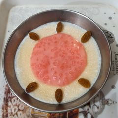 A picture of Sooji ki kheer with sago, sugar free.