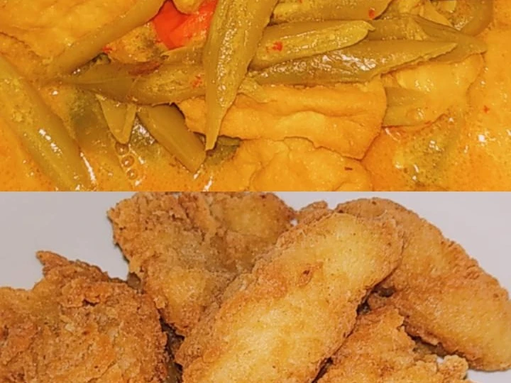 Langkah Gampang Menyiapkan Resep  Sayur Buncis Tahu Kuah Santan Kuning dan ikan dori crispy yang Sempurna, Sempurna
