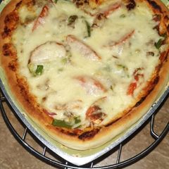 A picture of Heart shape pizza.