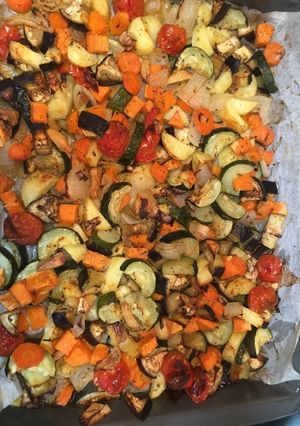 Una foto de Bandeja de verduras asadas