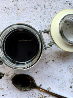 A picture of Homemade black sesame seeds paste.