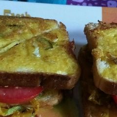 A picture of Besan bread sandwich.