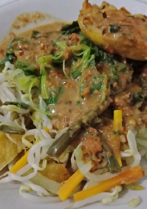 Foto resep Pecel bayam siram bumbu kacang