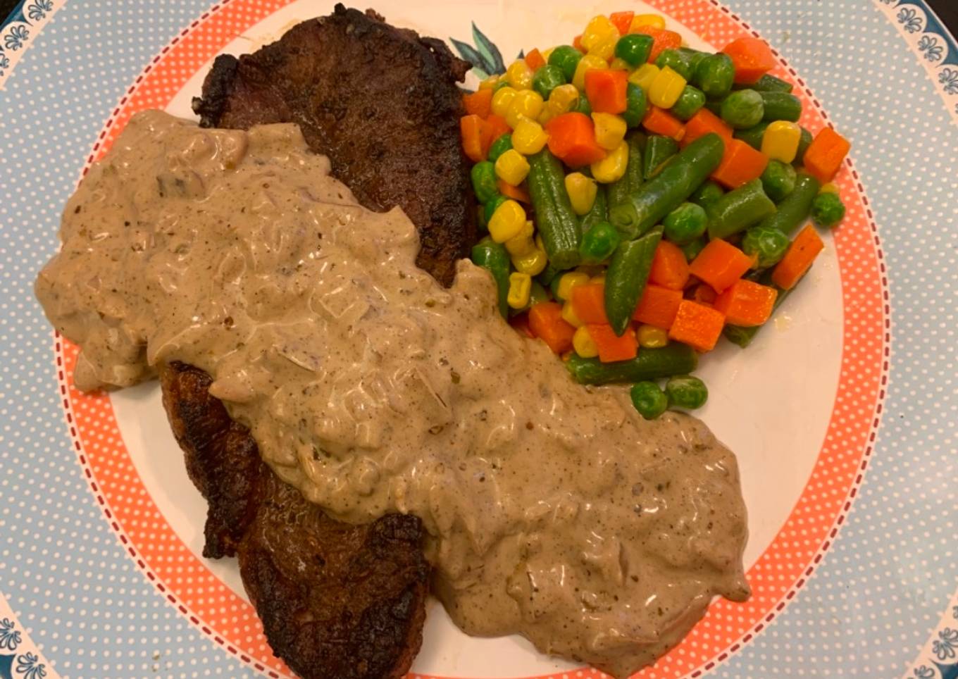 Sirloin Steak & Creamy Mushroom Sauce