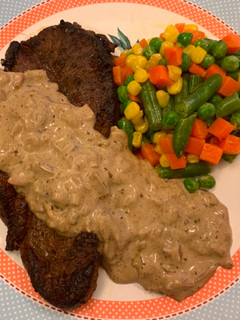 Foto resep Sirloin Steak & Creamy Mushroom Sauce