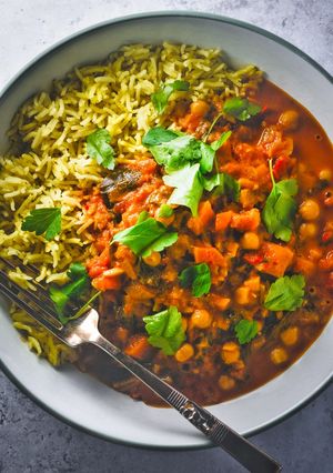 A picture of Chickpea & Vegetable Curry.
