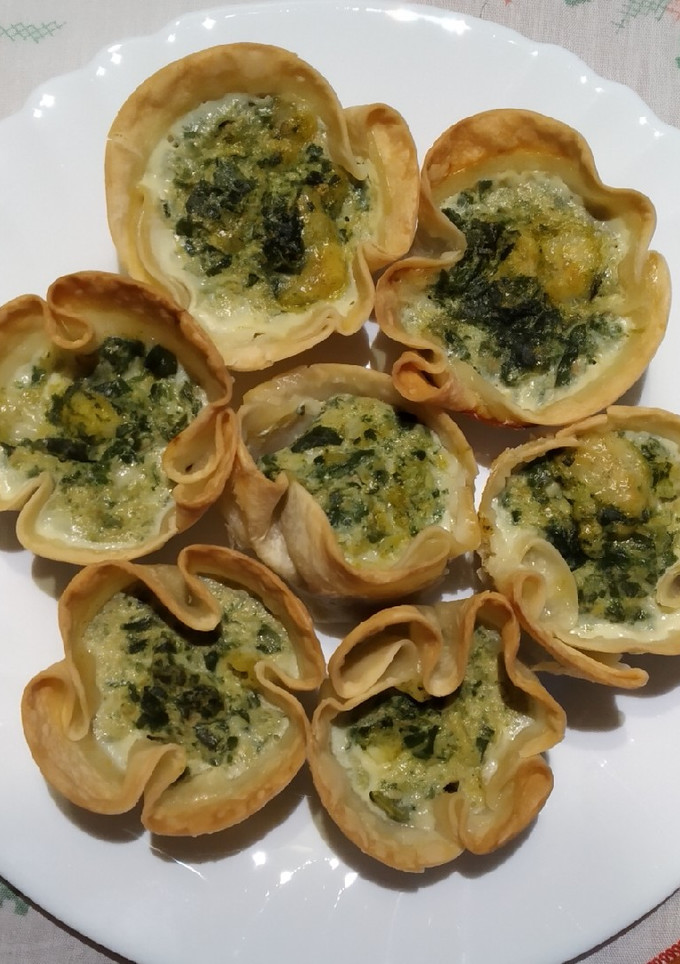 Una foto de Cazoletas de espinacas