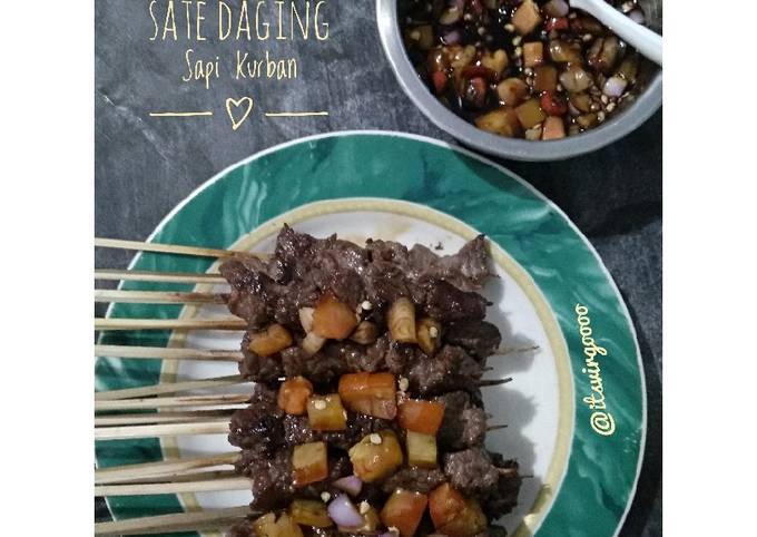 Langkah Mudah untuk Membuat #378. Sate Daging Sapi Kurban yang Bisa Manjain Lidah