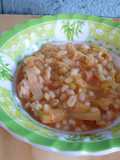 Sopa de poro con cebada perla