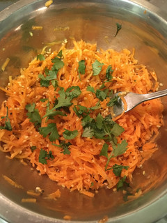 A picture of Koshimbir - Indian style carrot salad.