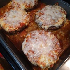 A picture of Low Carb "Lasagna" Stuffed Portabella Mushrooms.