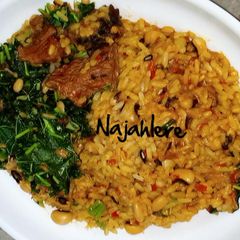 Palm oil jollof rice A picture of Palm oil jollof rice.