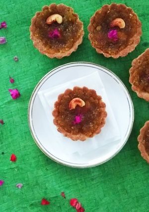 A picture of Buckwheat Ash Gourd Halwa Tartlets.