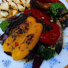 Warm Griddled Vegetables With Halloumi A picture of Warm Griddled Vegetables With Halloumi.