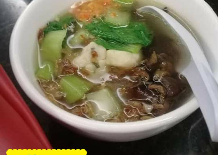 Resep Sup jamur &amp; baso ikan, Bisa Manjain Lidah