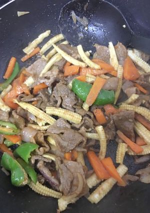 Foto resep Tumis daging jagung Muda