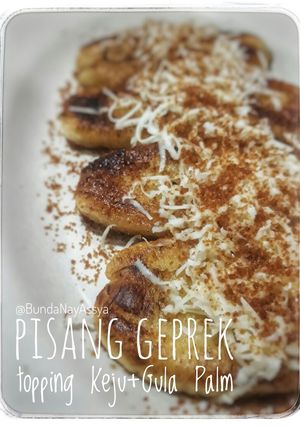 Foto resep Pisang Geprek topping Keju+Gula Palm