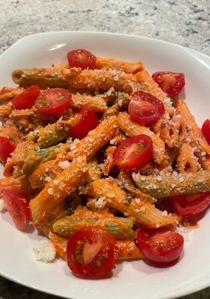 O poză a rețetei Penne cu sos.