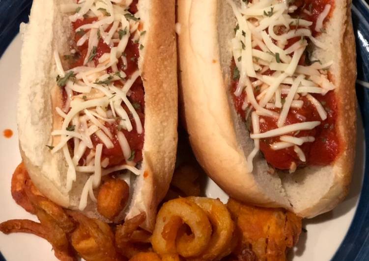 Curly Fries and Turkey Meatball Subs
