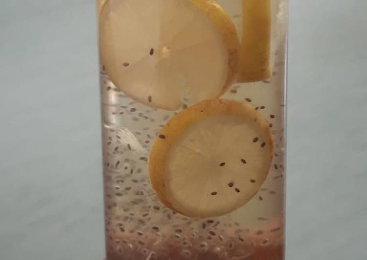 Resep Infus Water lemon chia seed, Enak